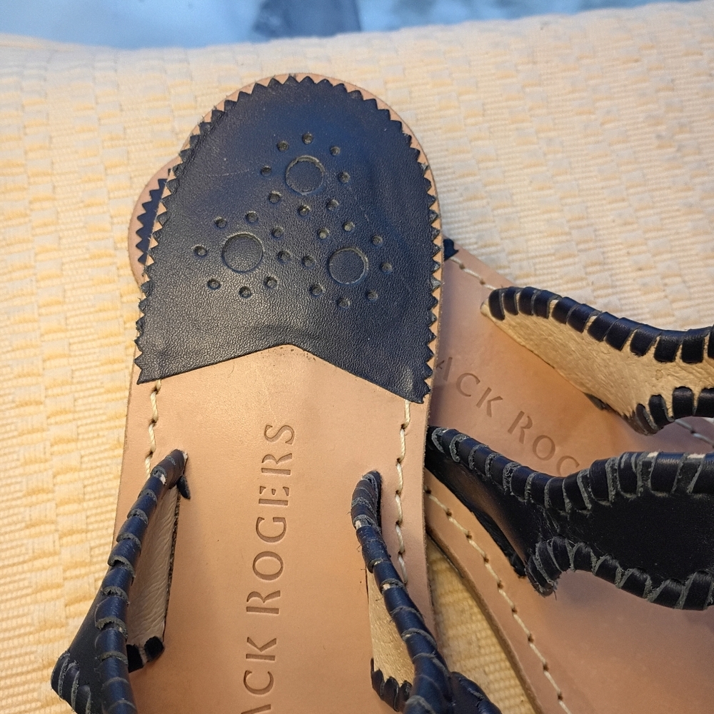 Jack Rogers Midnight Blue Leather Sandals - Picture 6 of 9